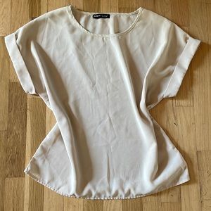 SHEIN Off-white Cuff Sleeve Top